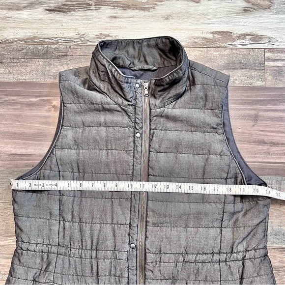 NIC+ZOE Womens Lyocell Metallic Silver Vest Lightweight Gray Cinched Waist Large - Picture 16 of 16